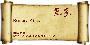 Remes Zita névjegykártya